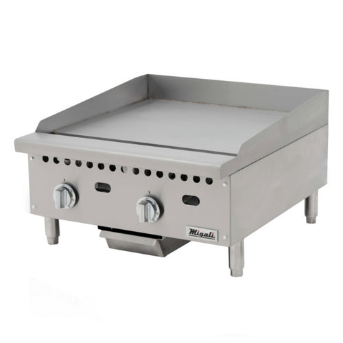 Migali C-G24T 24" Gas Griddle w/ Thermostatic Controls - 1" Steel Plate, Convertible-cityfoodequipment.com