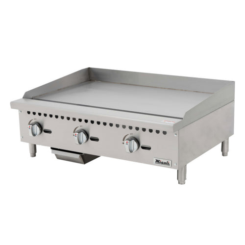 Migali C-G36 36" Gas Griddle w/ Manual Controls - 3/4" Steel Plate, Natural Gas-cityfoodequipment.com