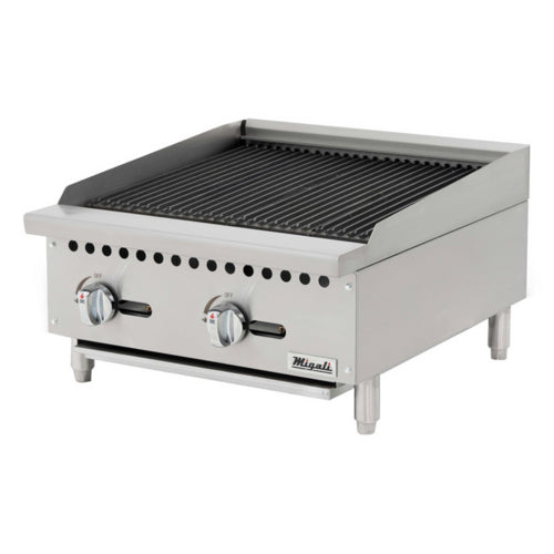 Migali C-RB24 24" Natural Gas Charbroiler w/ Cast Iron Grates, 70,000 BTU-cityfoodequipment.com
