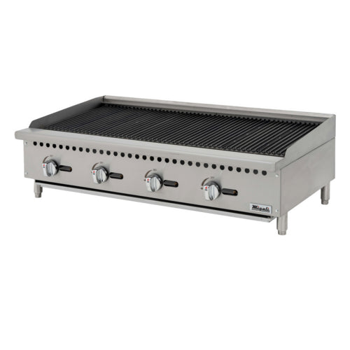 Migali C-RB48 48" Natural Gas Charbroiler w/ Cast Iron Grates, 140,000 BTU-cityfoodequipment.com
