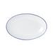 Mikasa Hospitality 13 3/4" Oval Bistro Entree Coupe Plate - Porcelain, Blue Pinstripe (5256517)-cityfoodequipment.com