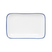Mikasa Hospitality 9" Rectangular Bistro Coupe Plate - Porcelain, Blue Pinstripe (5256510)-cityfoodequipment.com