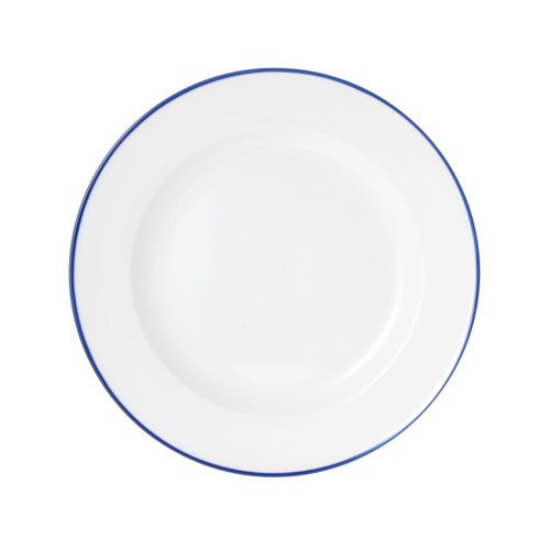 Mikasa Hospitality 11" Round Bistro Plate - Porcelain, Blue Pinstripe (5256486)-cityfoodequipment.com