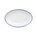 Mikasa Hospitality 11 3/4" Oval Bistro Entree Coupe Plate - Porcelain, Blue Pinstripe (5256515)-cityfoodequipment.com