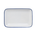 Mikasa Hospitality 12" Rectangular Bistro Coupe Plate - Porcelain, Blue Pinstripe (5256511)-cityfoodequipment.com