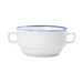 Mikasa Hospitality 4 9/10" Round Bistro Soup Bowl - Porcelain, Blue Pinstripe (5256525)-cityfoodequipment.com