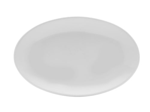 Mikasa Hospitality 9 3/4" Oval Bistro Blanc Plate - Porcelain, White (5292238)-cityfoodequipment.com