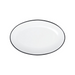 Mikasa Hospitality 9 3/4" Oval Bistro Plate - Porcelain, Black Pinstripe (5260391)-cityfoodequipment.com