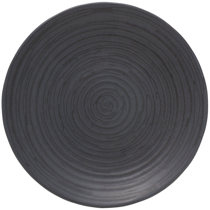Mikasa Hospitality 8" Round Obsidian Coupe Plate - Stoneware, Black (5275377)-cityfoodequipment.com