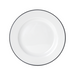Mikasa Hospitality 7" Round Bistro Plate - Porcelain, Black Pinstripe (5260366)-cityfoodequipment.com