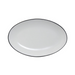 Mikasa Hospitality 11 3/4" Oval Bistro Plate - Porcelain, Black Pinstripe (5260392)-cityfoodequipment.com