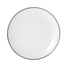 Mikasa Hospitality 8" Round Bistro Coupe Plate - Porcelain, Black Pinstripe (5260370)-cityfoodequipment.com