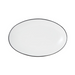 Mikasa Hospitality 13 3/4" Oval Bistro Plate - Porcelain, Black Pinstripe (5260393)-cityfoodequipment.com
