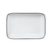 Mikasa Hospitality 12" Rectangular Bistro Coupe Plate - Porcelain, Black Pinstripe (5260390)-cityfoodequipment.com