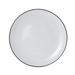 Mikasa Hospitality 10" Round Bistro Coupe Plate - Porcelain, Black Pinstripe (5260382)-cityfoodequipment.com