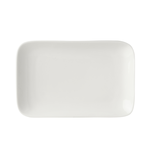Mikasa Hospitality 9" x 5 1/5" Rectangular Bistro Blanc Platter - Porcelain, White (5292242)-cityfoodequipment.com