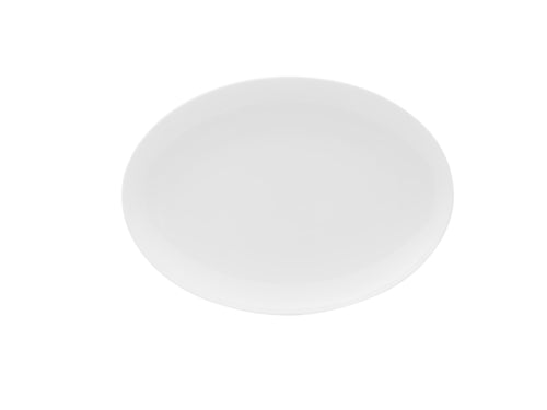 Mikasa Hospitality 13" Oval Lola Coupe Plate - Bone China, White (5304606)-cityfoodequipment.com
