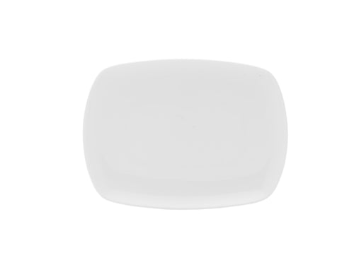 Mikasa Hospitality 7 4/5" Rectangular Lola Coupe Plate - Bone China, White (5304582)-cityfoodequipment.com