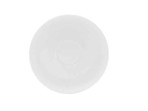 Mikasa Hospitality 5 1/5" Round Lola Espresso Saucer - Bone China, White (5307410)-cityfoodequipment.com