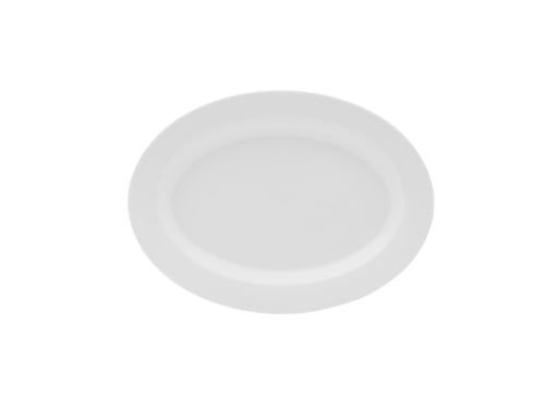 Mikasa Hospitality 12" x 9" Oval Lola Platter - Bone China, White (5304739)-cityfoodequipment.com