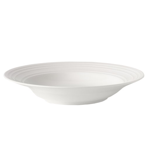 Mikasa Hospitality 9" Round Melinda Deep Plate - Bone China, White (5308893)-cityfoodequipment.com