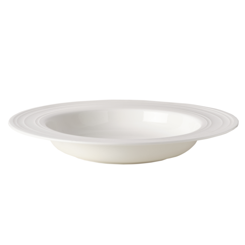 Mikasa Hospitality 11" Round Melinda Deep Plate - Bone China, White (5309147)-cityfoodequipment.com