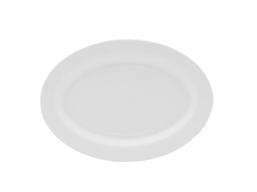 Mikasa Hospitality 10" x 7" Oval Lola Platter - Bone China, White (5304733)-cityfoodequipment.com