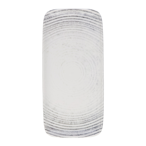 Mikasa Hospitality 6 7/16" x 13 1/2" Rectangular Marmol Platter - Fine China, Black (5315877)-cityfoodequipment.com