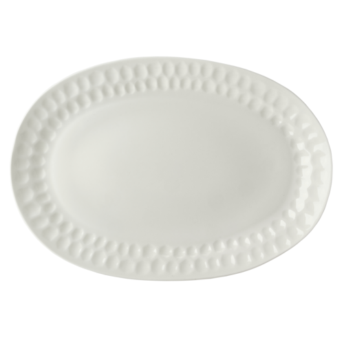 Mikasa Hospitality 7 1/10" x 10 1/5" Oval Malet Platter - Vegan Bone China, White (5316692)-cityfoodequipment.com