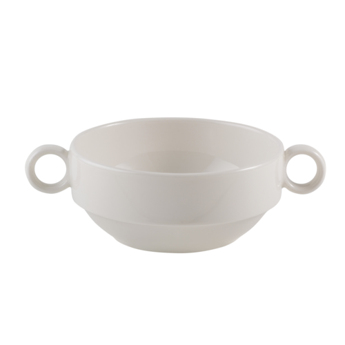Mikasa Hospitality 12 oz Joker Handled Bowl - Fine China, White (5316213)-cityfoodequipment.com