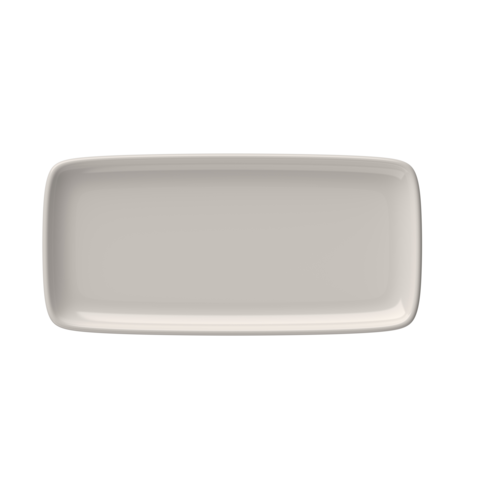 Mikasa Hospitality 6 7/16" x 13 1/2" Rectangular Quadro Platter - Fine China, White (5316289)-cityfoodequipment.com