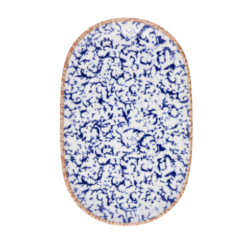 Mikasa Hospitality 8 7/16" x 13 1/8" Oval Venezia Platter - Fine China, Blue (5316015)-cityfoodequipment.com
