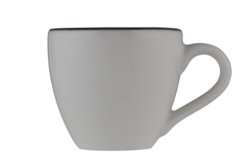 Mikasa Hospitality 2 oz Modest Espresso Cup - Fine China, White/Green (5321584)-cityfoodequipment.com
