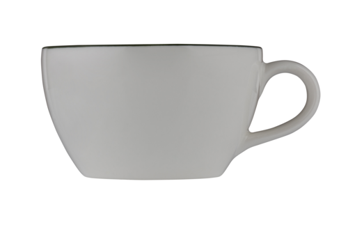 Mikasa Hospitality 9 oz Modest Cup - Fine China, White/Green (5321585)-cityfoodequipment.com