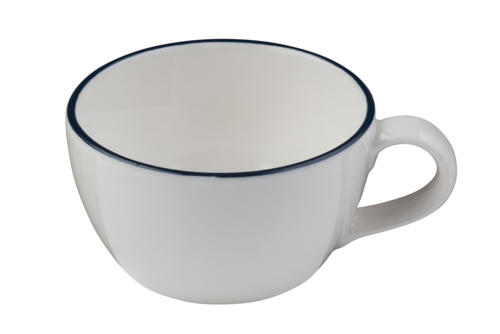 Mikasa Hospitality 9 oz Modest Cup - Fine China, White/Navy (5321446)-cityfoodequipment.com