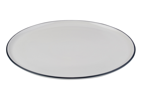 Mikasa Hospitality 12 3/16" Round Modest Coupe Pizza Plate - Fine China, Navy (5321351)-cityfoodequipment.com