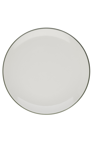Mikasa Hospitality 10 11/16" Round Modest Coupe Plate - Fine China, White/Green (5321572)-cityfoodequipment.com