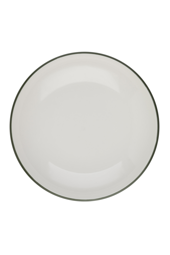 Mikasa Hospitality 8 5/8" Round Modest Deep Plate - Fine China, White/Green (5321574)-cityfoodequipment.com