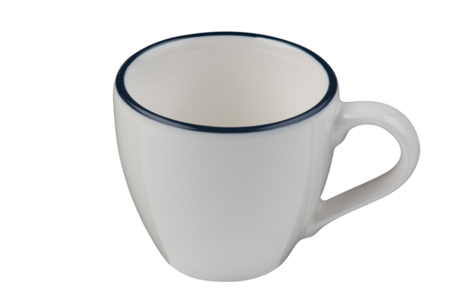 Mikasa Hospitality 2 oz Modest Espresso Cup - Fine China, White/Navy (5321445)-cityfoodequipment.com
