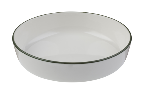 Mikasa Hospitality 15 9/16 oz Round Modest Bowl - Fine China, White/Green (5321595)-cityfoodequipment.com