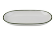 Mikasa Hospitality 7 3/16" x 11 3/16" Oval Modest Platter - Fine China, White/Green (5321581)-cityfoodequipment.com