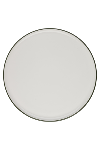 Mikasa Hospitality 12 3/16" Round Modest Coupe Pizza Plate - Fine China, White/Green (5321596)-cityfoodequipment.com
