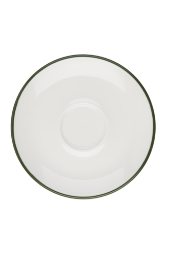 Mikasa Hospitality 4 7/8" Round Modest Saucer - Fine China, White/Green (5321587)-cityfoodequipment.com