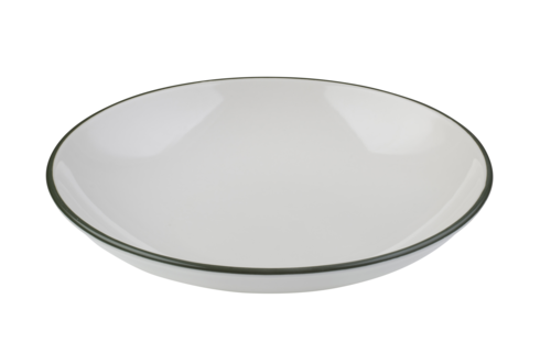 Mikasa Hospitality 9 13/16" Round Modest Deep Plate - Fine China, White/Green (5321575)-cityfoodequipment.com