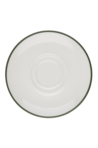Mikasa Hospitality 6 3/8" Round Modest Saucer - Fine China, White/Green (5321588)-cityfoodequipment.com