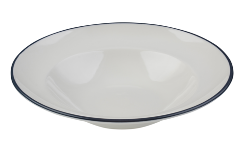 Mikasa Hospitality 9 13/16" Round Modest Deep Plate - Fine China, Navy (5321439)-cityfoodequipment.com