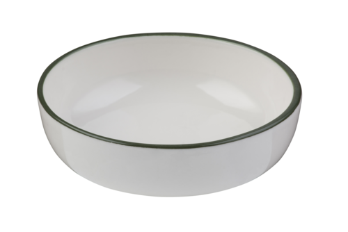 Mikasa Hospitality 15 9/16 oz Round Modest Bowl - Fine China, White/Green (5321594)-cityfoodequipment.com