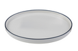 Mikasa Hospitality 8 1/4" Round Modest Flat Plate - Fine China, White/Navy (5321451)-cityfoodequipment.com