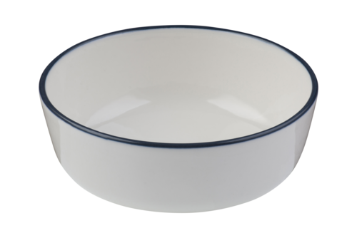 Mikasa Hospitality 5 oz Round Modest Bowl - Fine China, White/Navy (5321454)-cityfoodequipment.com