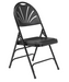 National Public Seating 1110 Folding Chair w/ Black Plastic Fan Back & Seat - Steel Frame, Black-cityfoodequipment.com